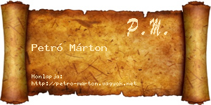 Petró Márton névjegykártya